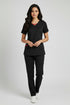 Women 3-Pocket Crisscross Contrast V-Neck Scrub